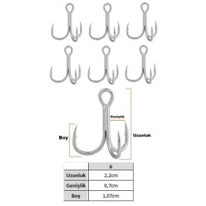 Fujin Eagle No:6 Süper Anti-Rust Üçlü İğne 6 Adet