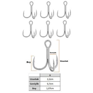 Fujin Eagle No:6 Süper Anti-Rust Üçlü İğne 6 Adet