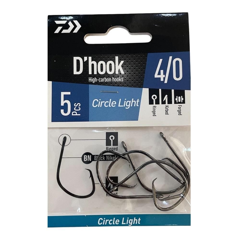 Daiwa D'Hook Circle Light No:4/0 Black Nikel Olta İğnesi 5 Adet