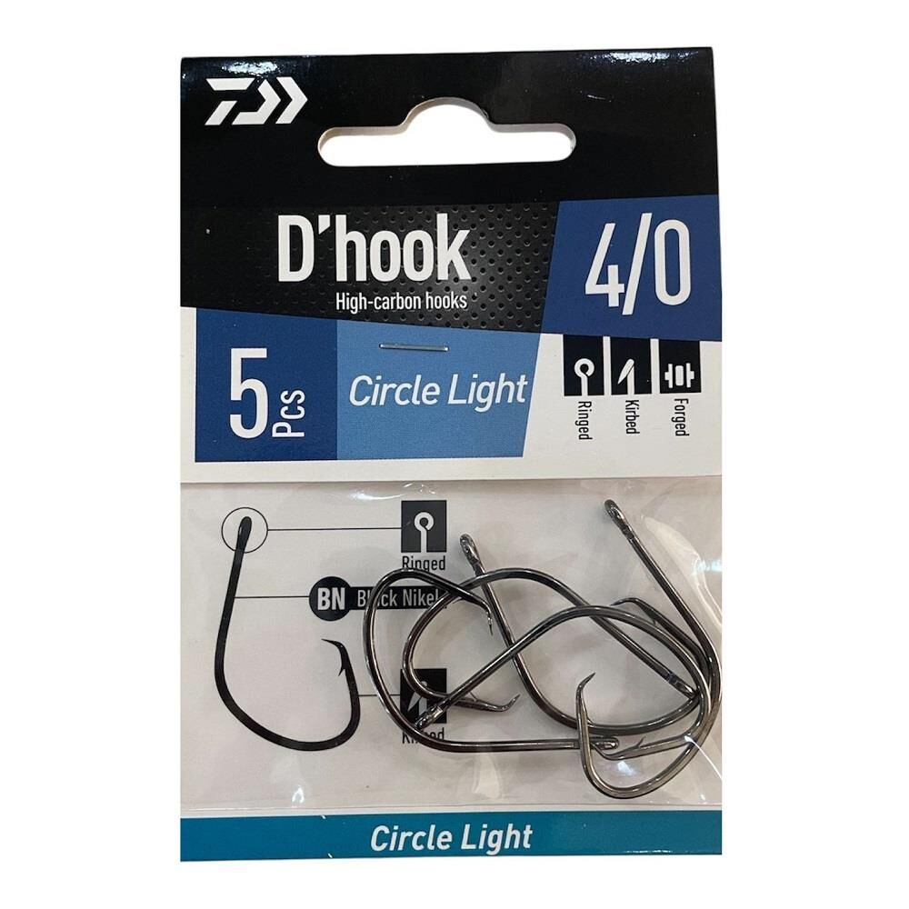 Daiwa D'Hook Circle Light No:4/0 Black Nikel Olta İğnesi 5 Adet