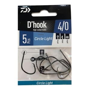 Daiwa D'Hook Circle Light No:4/0 Black Nikel Olta İğnesi 5 Adet