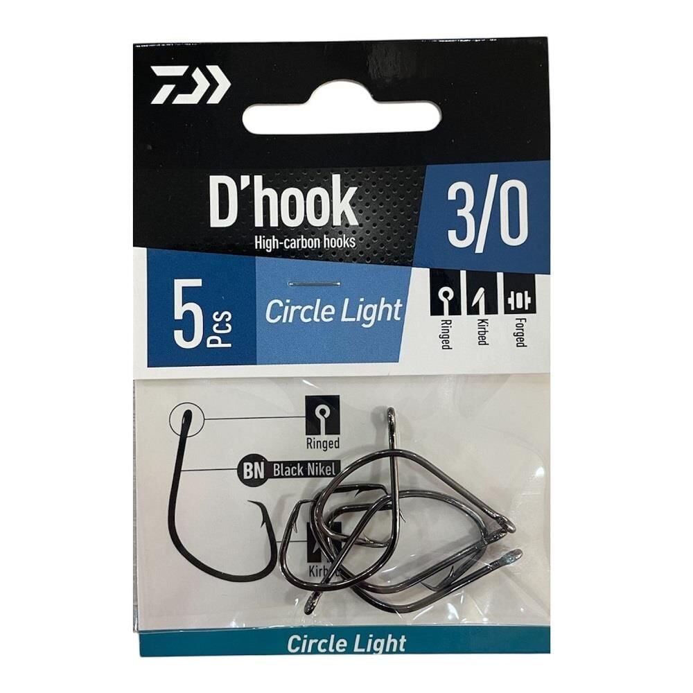 Daiwa D'Hook Circle Light No:3/0 Black Nikel Olta İğnesi 5 Adet