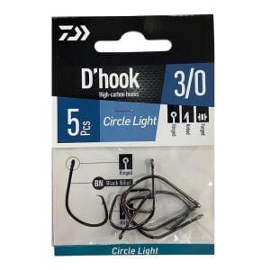 Daiwa D'Hook Circle Light No:3/0 Black Nikel Olta İğnesi 5 Adet
