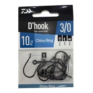 Daiwa D'Hook Chinu Ring No:3/0 Black Nikel Olta İğnesi 10 Adet