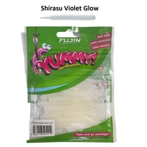 Fujin Yummy Sandworm 7cm LRF Silikonu (20'li) Shirasu Violet Glow