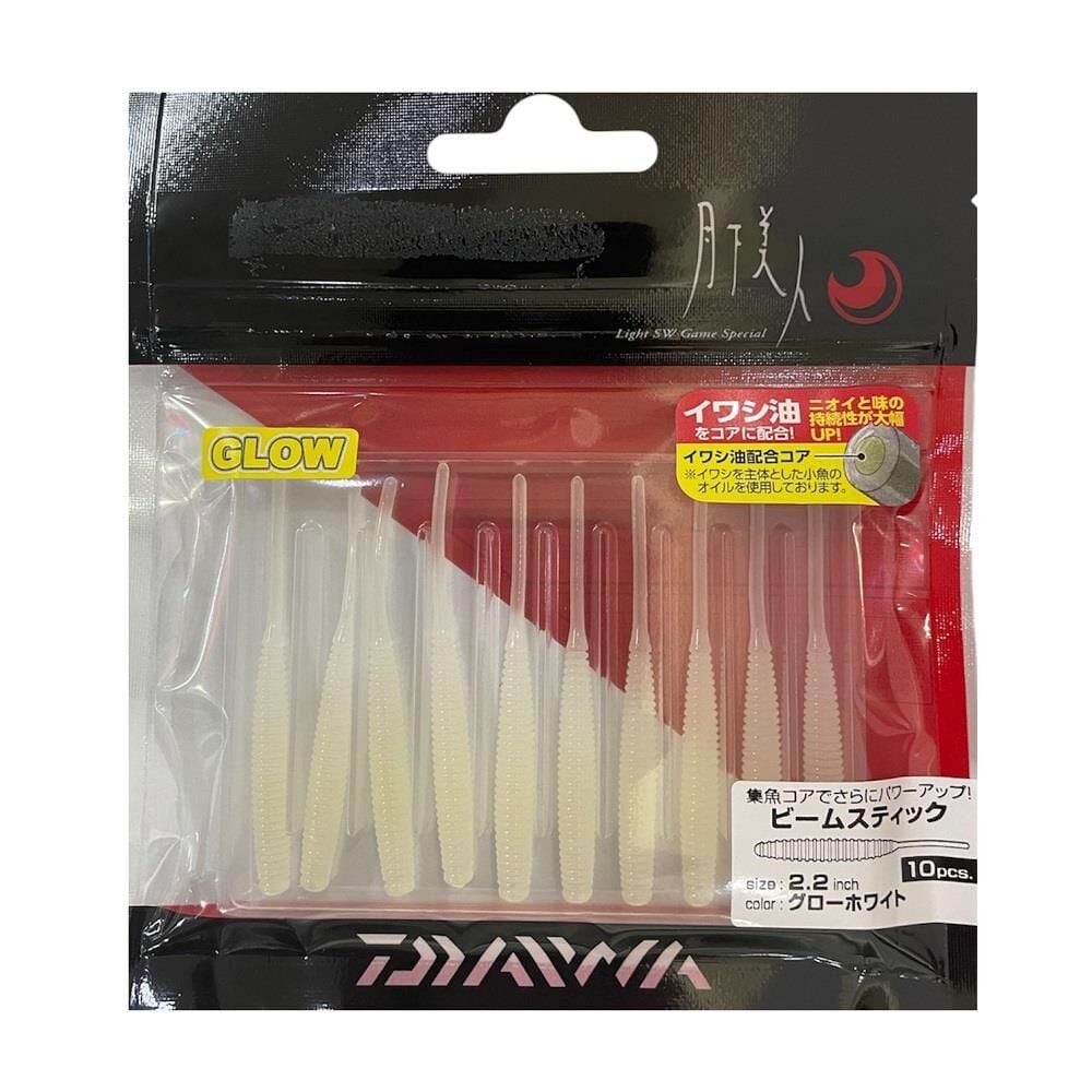 Daiwa Gekkabijin Beam Stick 2.2 5.5cm Lrf Silikon Yem 10 Adet Glow White