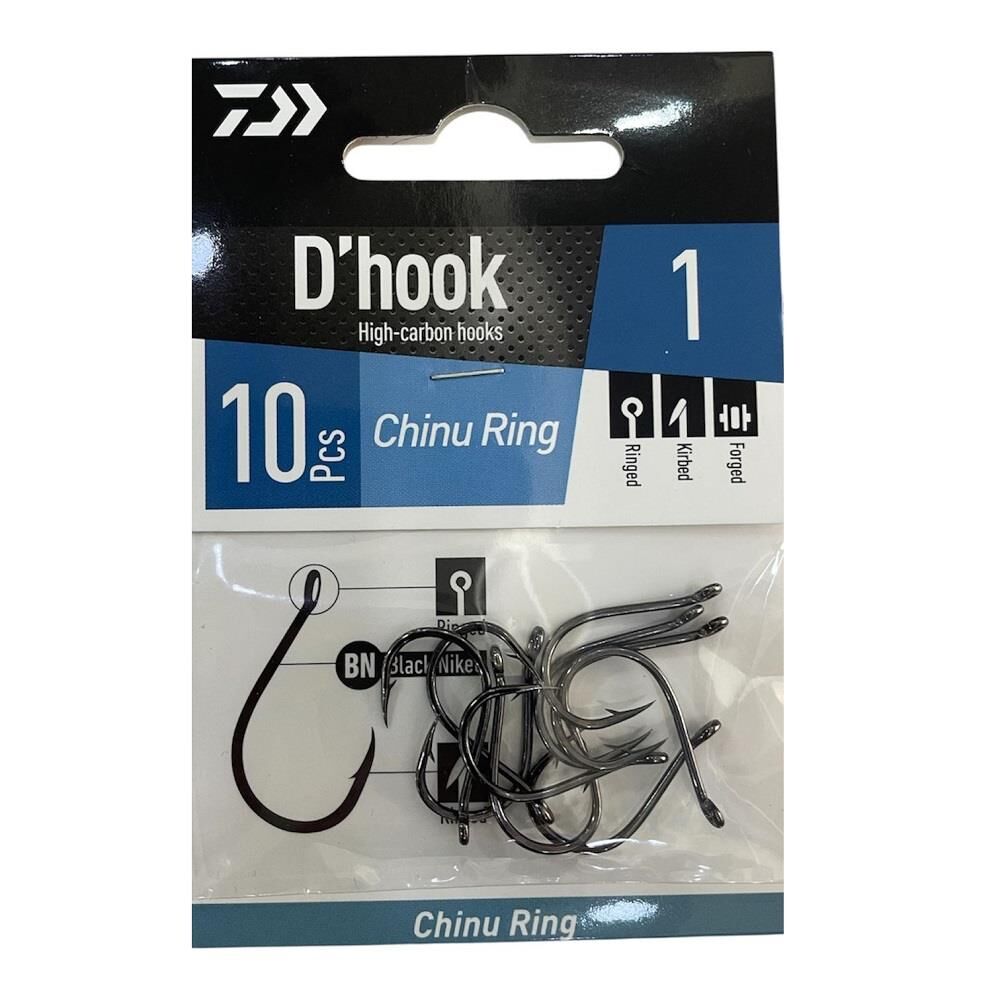 Daiwa D'Hook Chinu Ring No:1 Black Nikel Olta İğnesi 10 Adet