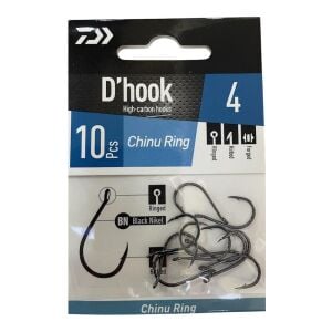 Daiwa D'Hook Chinu Ring No:4 Black Nikel Olta İğnesi 10 Adet