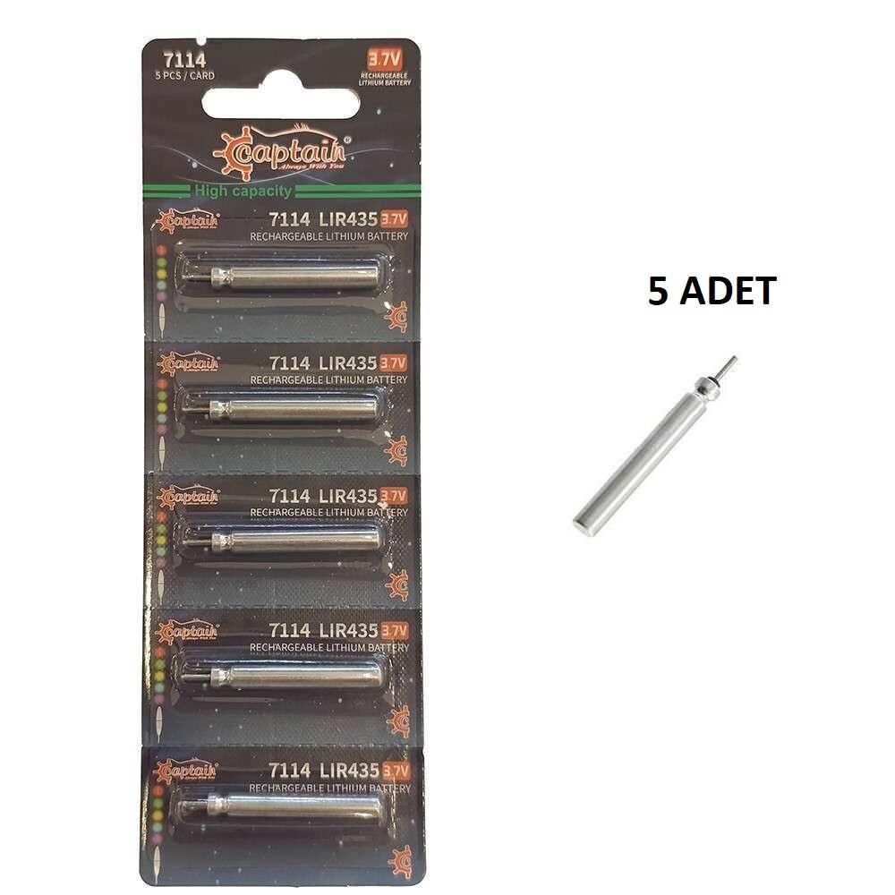 Captain 7114 LIR435 3.7V Olta Fosforu İçin Şarjlı Lityum Pil 5 Adet