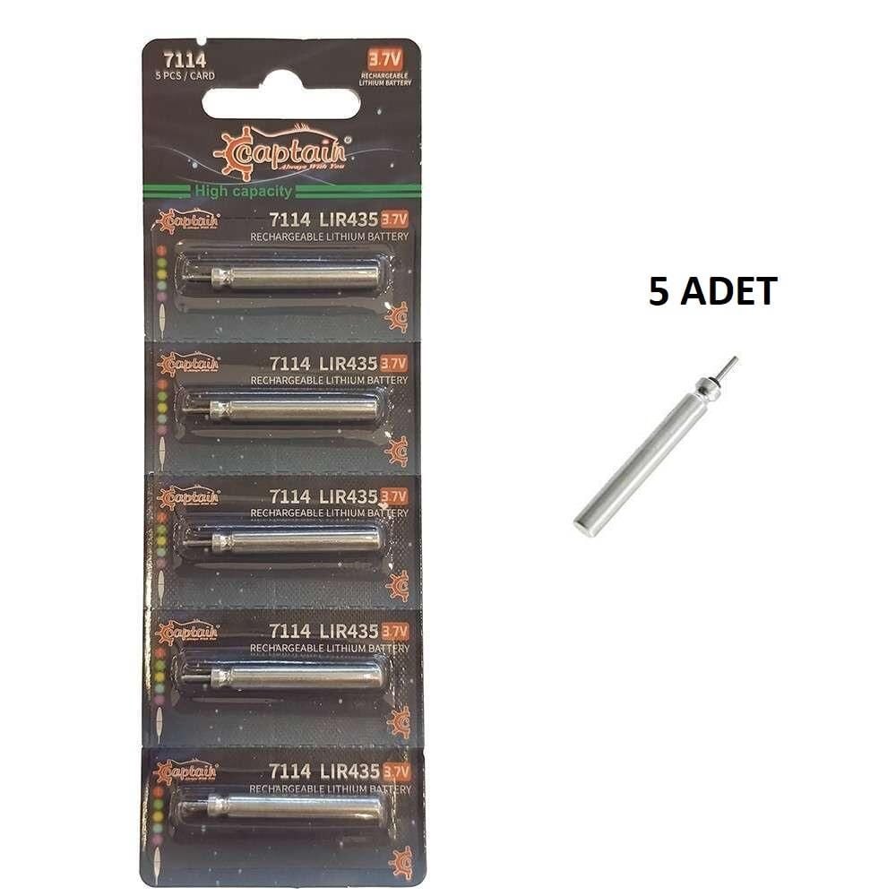 Captain 7114 LIR435 3.7V Olta Fosforu İçin Şarjlı Lityum Pil 5 Adet