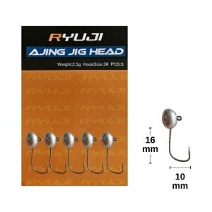 Ryuji Ajing 2.5gr No:2 Jig Head Zoka (5 Adet)