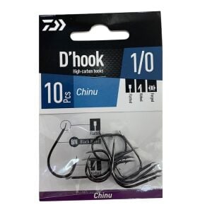 Daiwa D'Hook Chinu No:1/0 Black Nikel Olta İğnesi 10 Adet