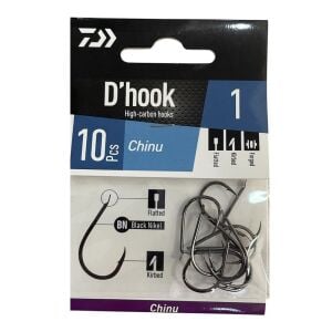 Daiwa D'Hook Chinu No:1 Black Nikel Olta İğnesi 10 Adet