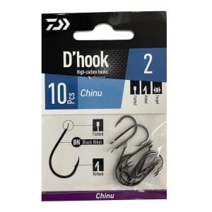 Daiwa D'Hook Chinu No:2 Black Nikel Olta İğnesi 10 Adet