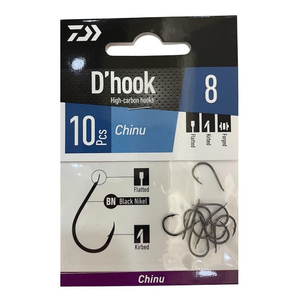 Daiwa D'Hook Chinu No:8 Black Nikel Olta İğnesi 10 Adet