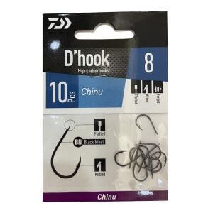 Daiwa D'Hook Chinu No:8 Black Nikel Olta İğnesi 10 Adet