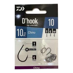 Daiwa D'Hook Chinu No:10 Black Nikel Olta İğnesi 10 Adet