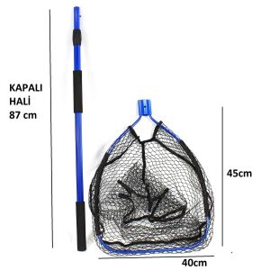 Captain 6755 Balıkçı Kepçesi 157cm Sap 45x40cm Çerçeve Kauçuk Tor