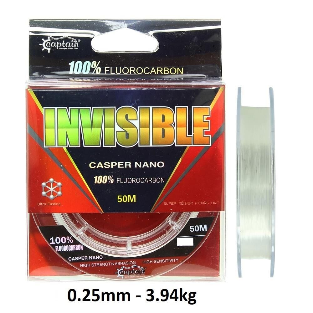 Captain Invisible Casper Nano 50m 0.25mm %100 Fluorocarbon Misina