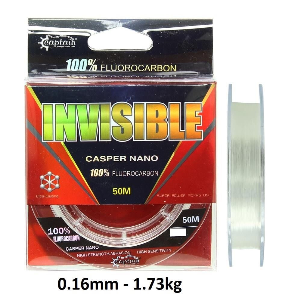 Captain Invisible Casper Nano 50m 0.16mm %100 Fluorocarbon Misina