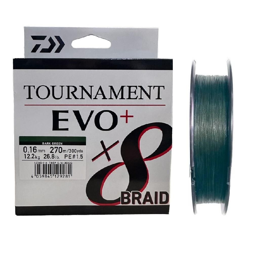 Daiwa Tournament EVO+ 270m 0.16mm 8X Dark Green İp Misina