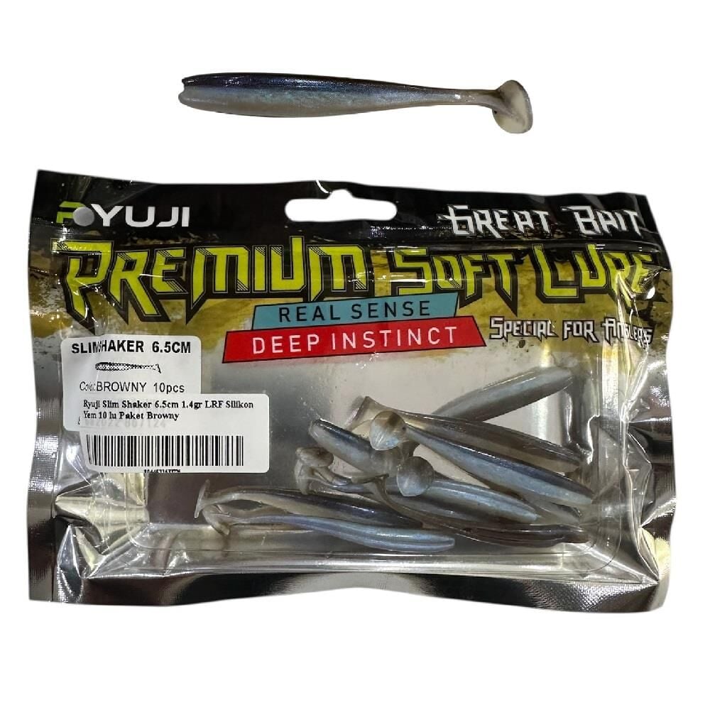 Ryuji Slim Shaker 6.5cm 1.4gr LRF Silikon Yem 10 lu Paket Browny