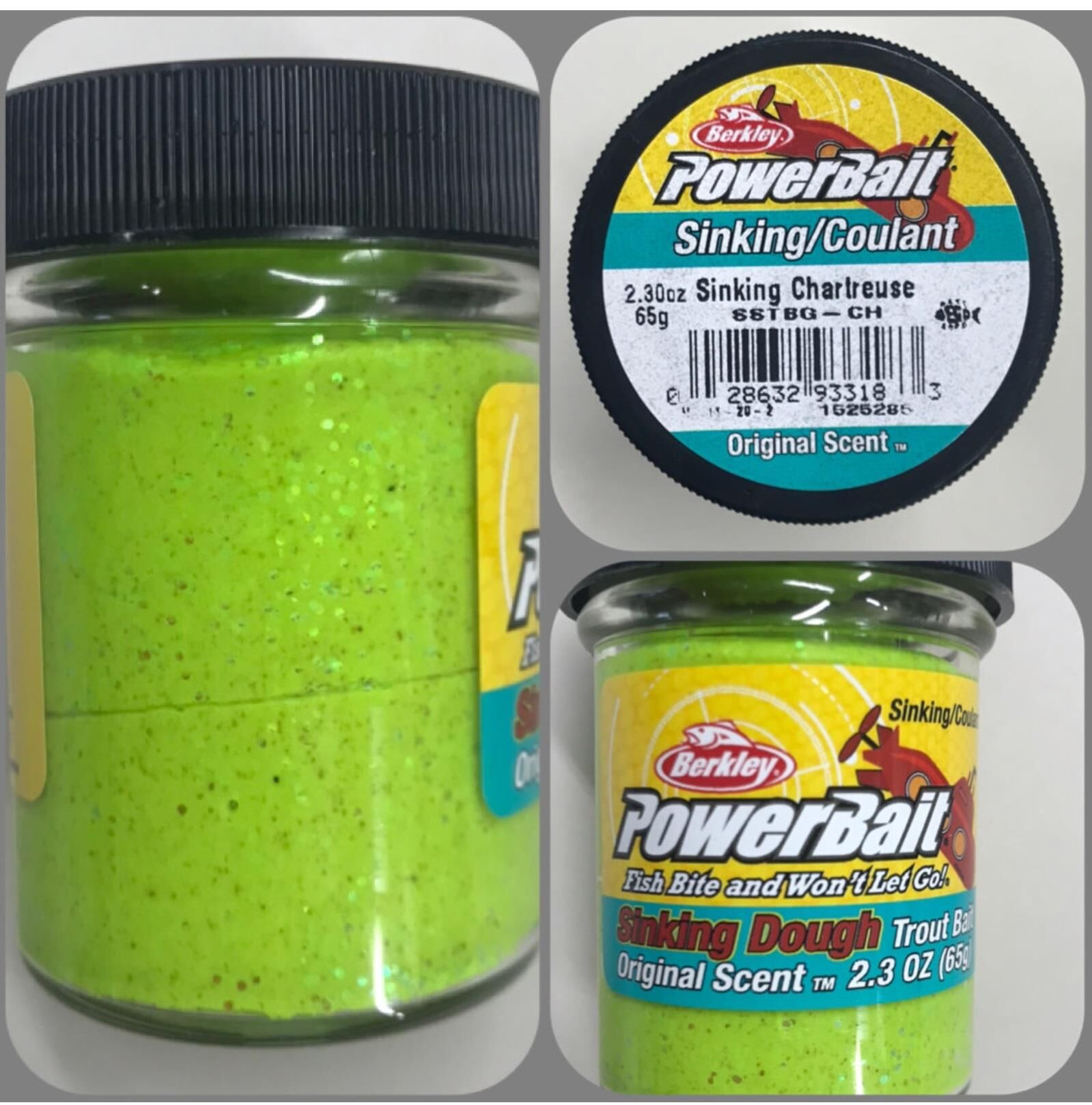 Berkley Powerbait Sinking Simli Alabalık Hamuru 50gr Chartreuse