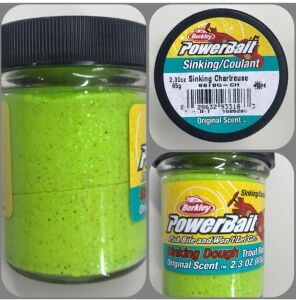 Berkley Powerbait Sinking Simli Alabalık Hamuru 50gr Chartreuse