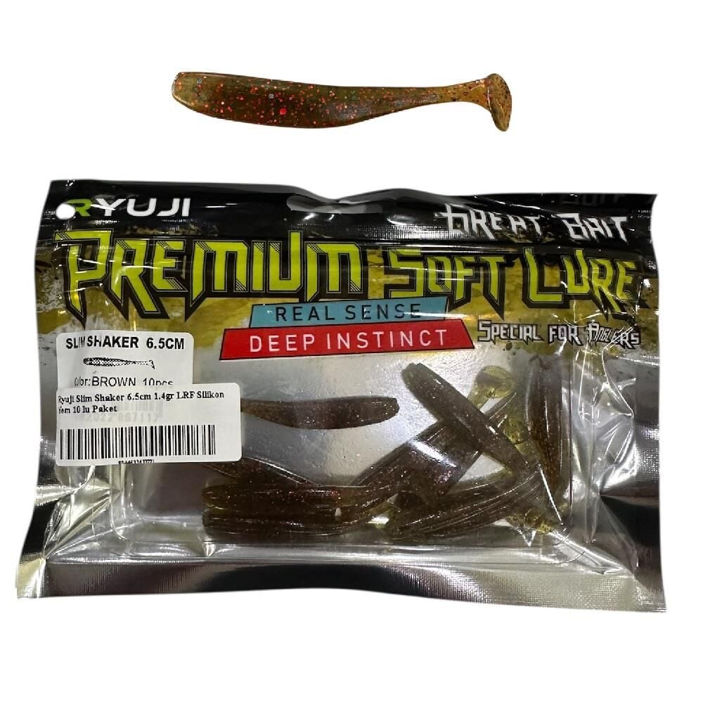 Ryuji Slim Shaker 6.5cm 1.4gr LRF Silikon Yem 10 lu Paket Brown