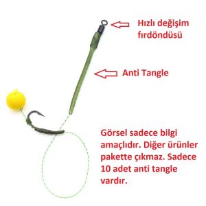 Powerex 3.6cm Anti Tangle Dolaşma Önleyici Haki 10 Adet