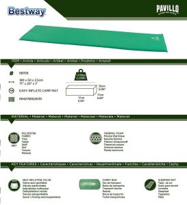 Pavillo 68058 Şişme Kamp Matı (180x50x2.5 cm)