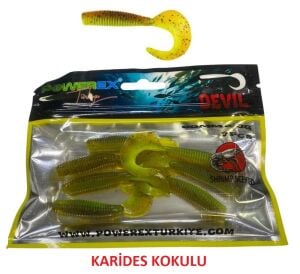 Powerex Devil 6cm 2.3gr Orak Kuyruk LRF Silikon Yem 7 Adet Olive Green