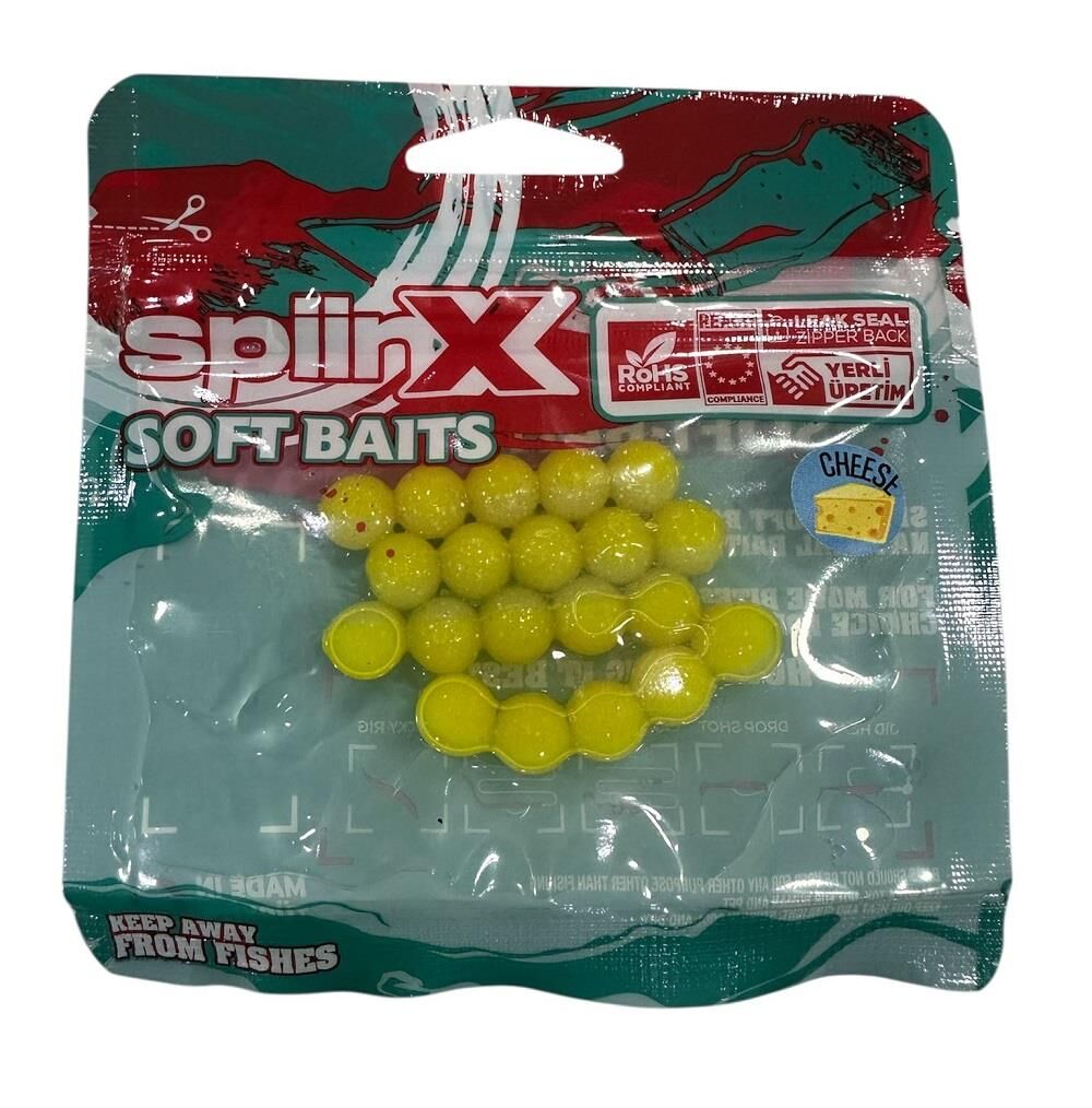 SpiinX 10mm Silikon Balık Yumurtası Peynir Aromalı Glow Lemonade 20 Adet