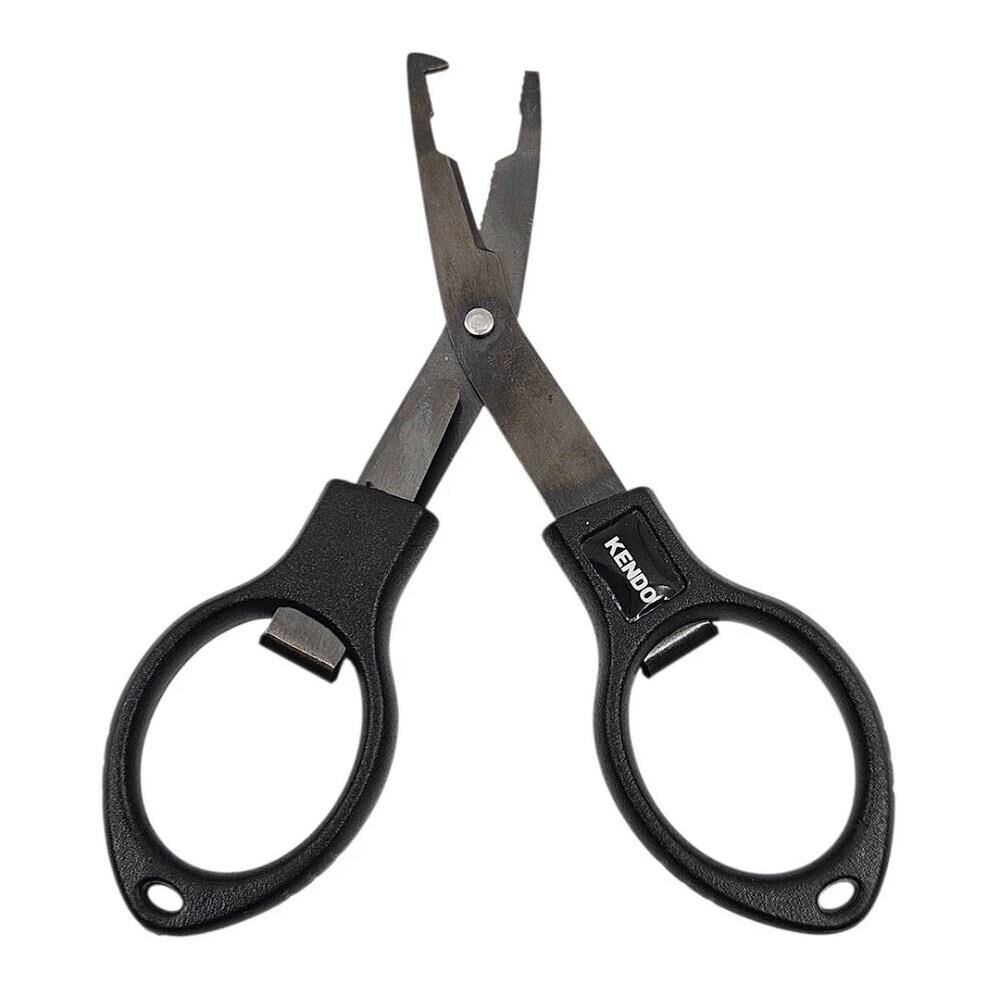 Kendo 4 inch 9.5cm Braid Scissors W / Split Ring Opener Katlanır Balıkçı Makası
