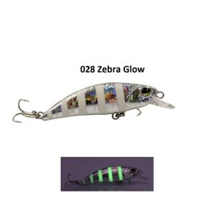 Fujin Ziggy S50 5cm 3.6gr 40-100cm Dalar LRF Maket Balık 028 Zebra Glow