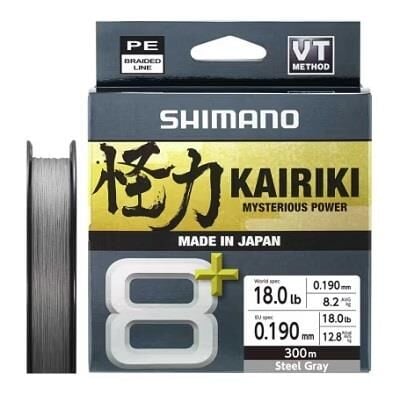 Shimano Kairiki 8+ 300 Mt 0.19mm İp Misina Steel Gray