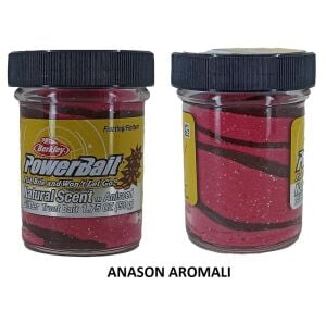 Berkley Powerbait Naturel Scent Anised Simli Alabalık Hamuru Black FL Red