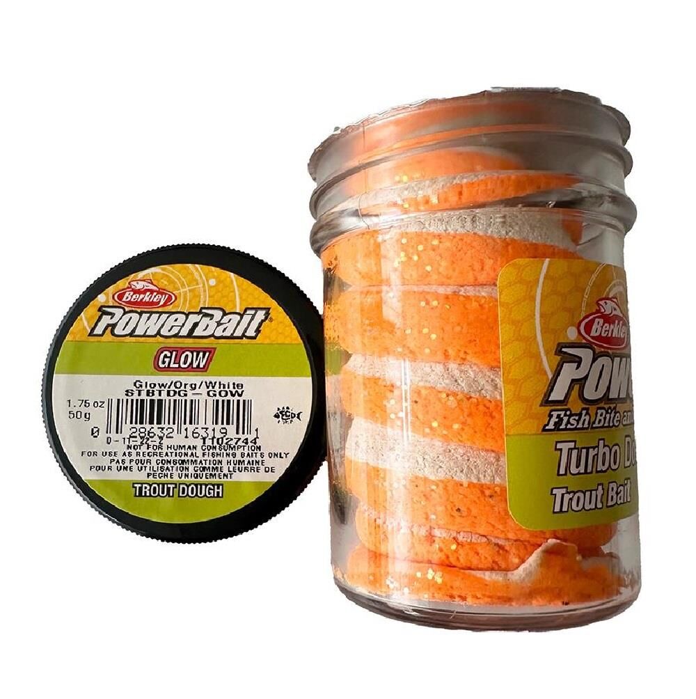 Berkley Powerbait Turbo Dough Simli Alabalık Hamuru Glow Orange White