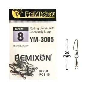 Remixon YM-3005 No:8 Klipsli Fırdöndü 10 adet