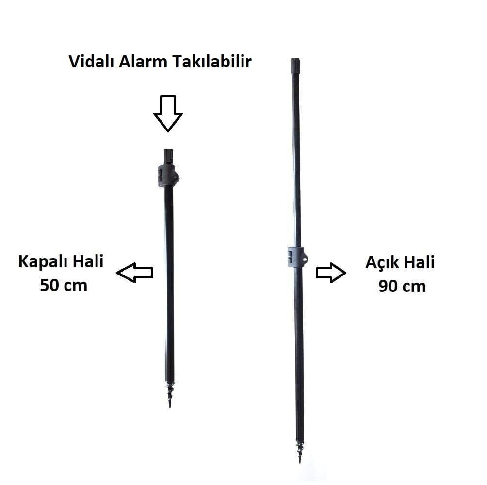 Kudos Teleskopik Bankstick 50-90cm Siyah