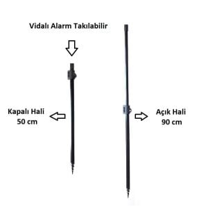 Kudos Teleskopik Bankstick 50-90cm Siyah