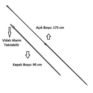 Kudos Teleskopik Bankstick 90-175cm Siyah