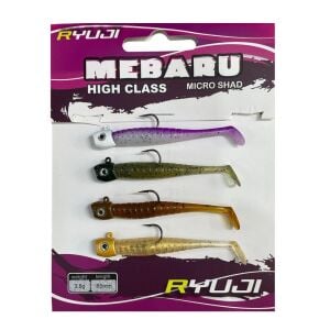 Ryuji Mebaru Micro Shad 6.5cm 3.8gr LRF Silikon Yem Seti 4 adet Natural Mix