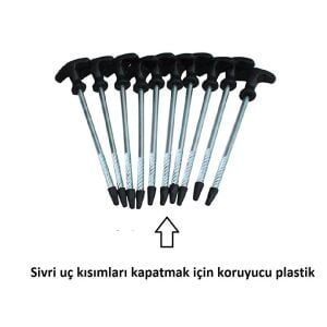 Kudos Kaliteli Demir Çadır Kazığı Seti Çantalı 20.5cm 10 Adet