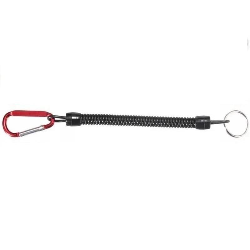 Spiral Karabinalı Balıkçı Askı Aparatı 21cm Kırmızı