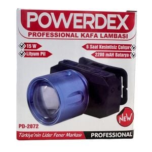 Powerdex PD-2072 15W Sensörlü Şarjlı ve Zoomlu Kafa Lambası