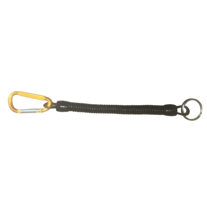 Spiral Karabinalı Balıkçı Askı Aparatı 21cm Sarı