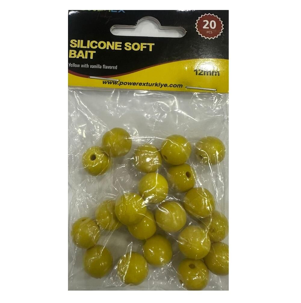 Powerex 12mm Vanilya Aromalı Süper Yumuşak Yüzen Sazan Yemi 20 Adet Sarı