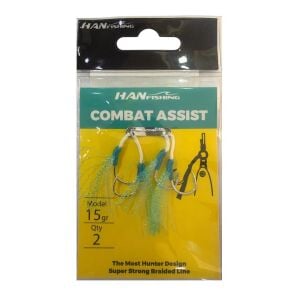 Hanfish Combat Blue 15gr Jigler İçin İkili Assist İğne 2 Adet