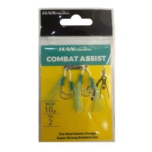 Hanfish Combat Blue 10gr Jigler İçin İkili Assist İğne 2 Adet